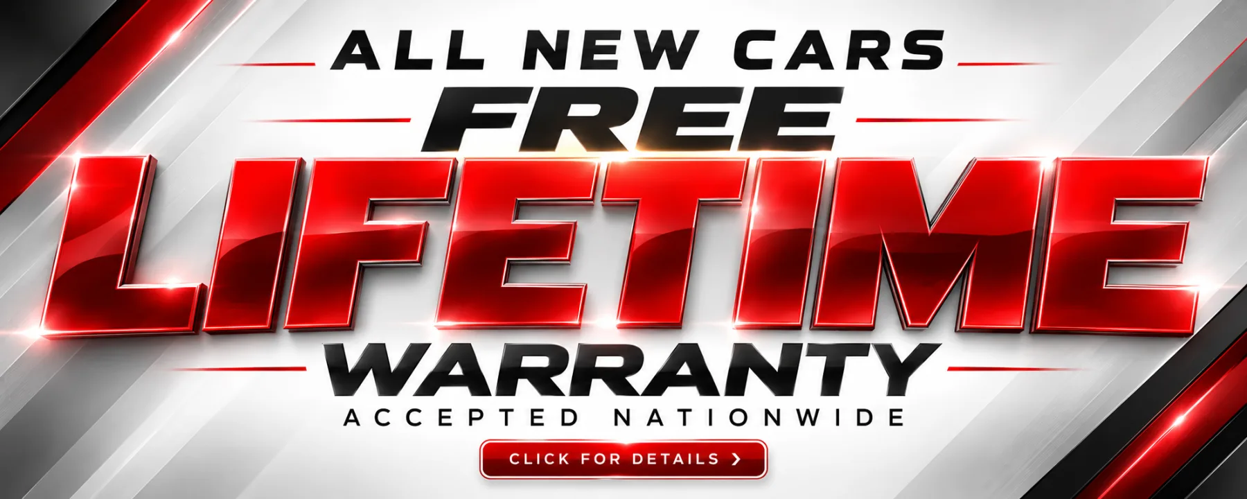 Free lifetime warranty on all new cars